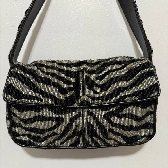Staud Tommy Beaded Zebra Shoulder Bag - Picture 7 of 16